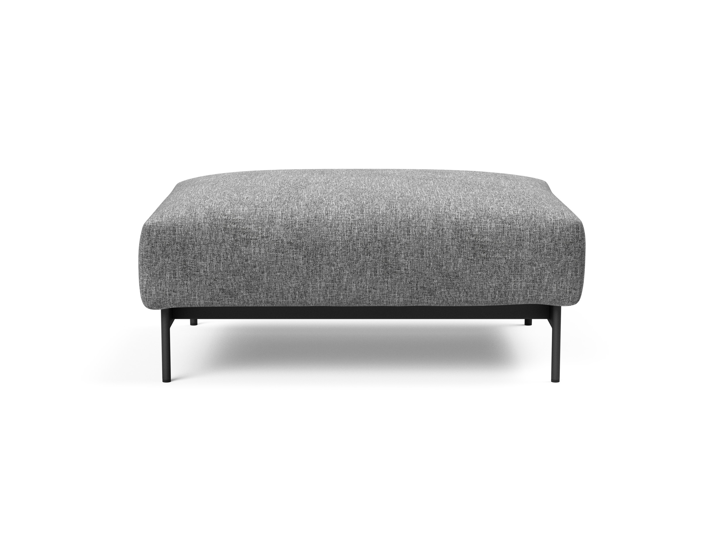 Malloy Fabric Ottoman w/Black Metal Legs