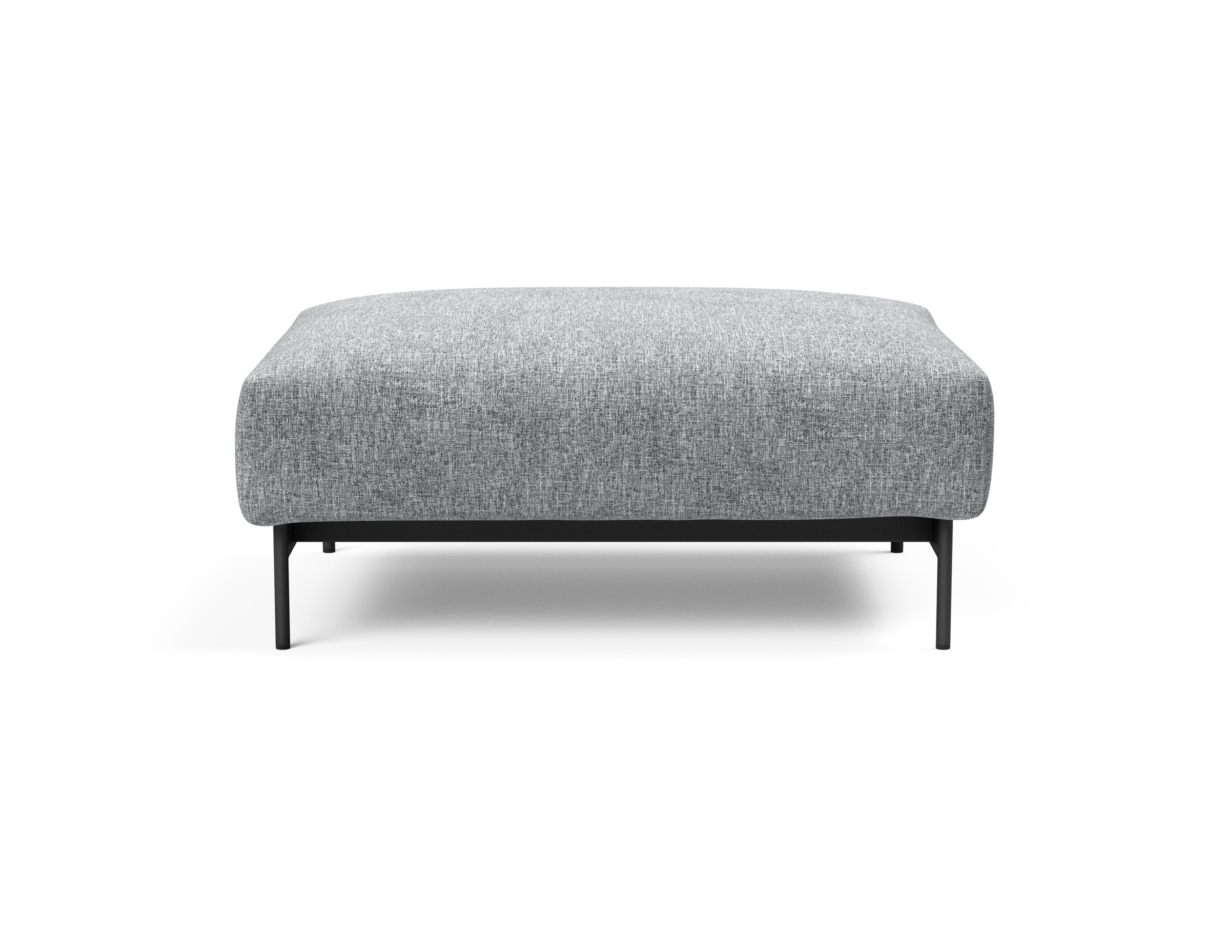 Malloy Fabric Ottoman w/Black Metal Legs