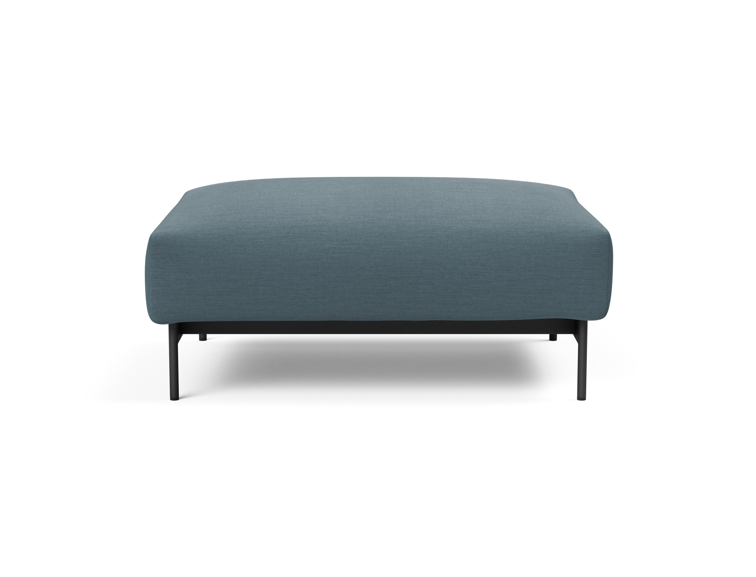 Malloy Fabric Ottoman w/Black Metal Legs