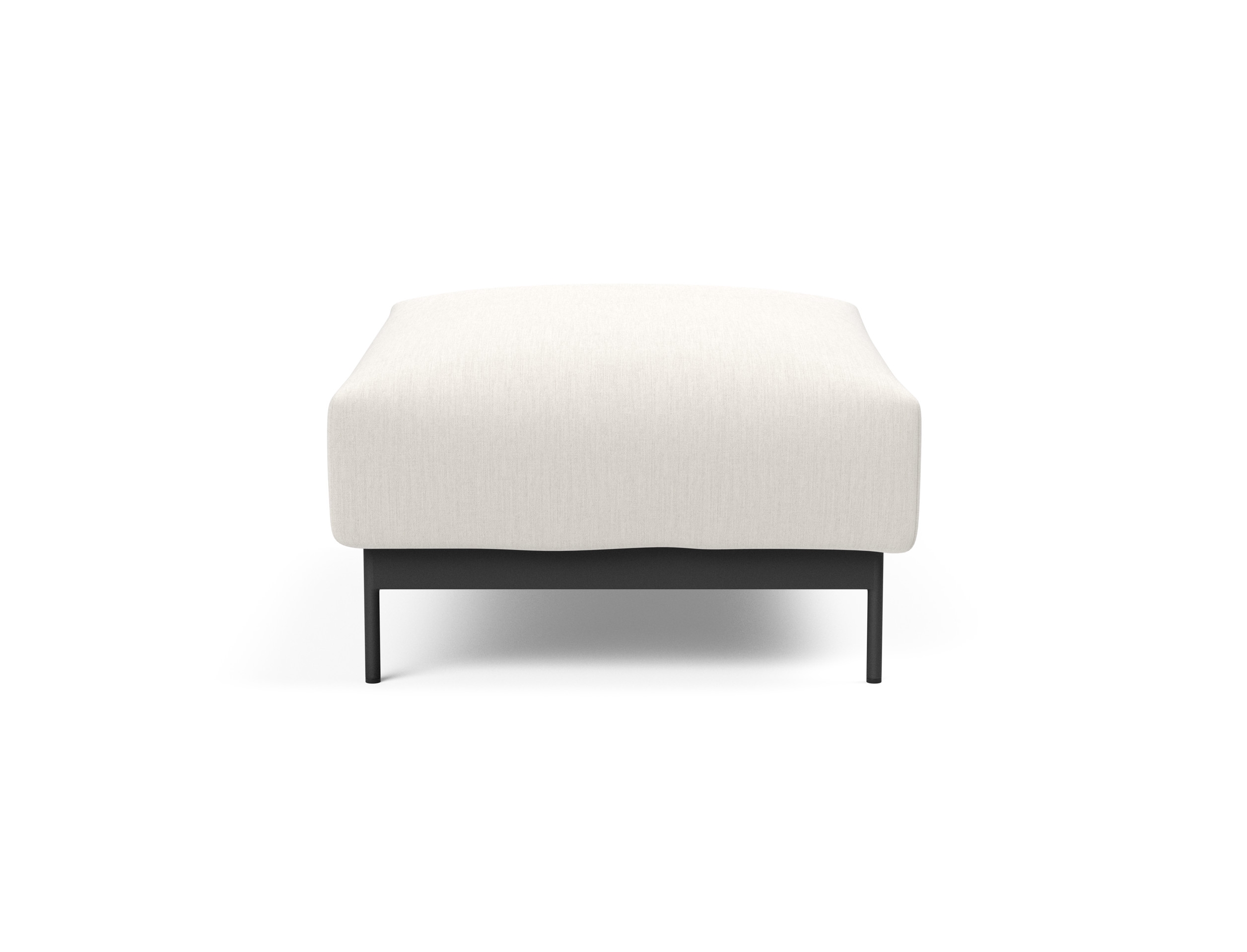 Malloy Fabric Ottoman w/Black Metal Legs