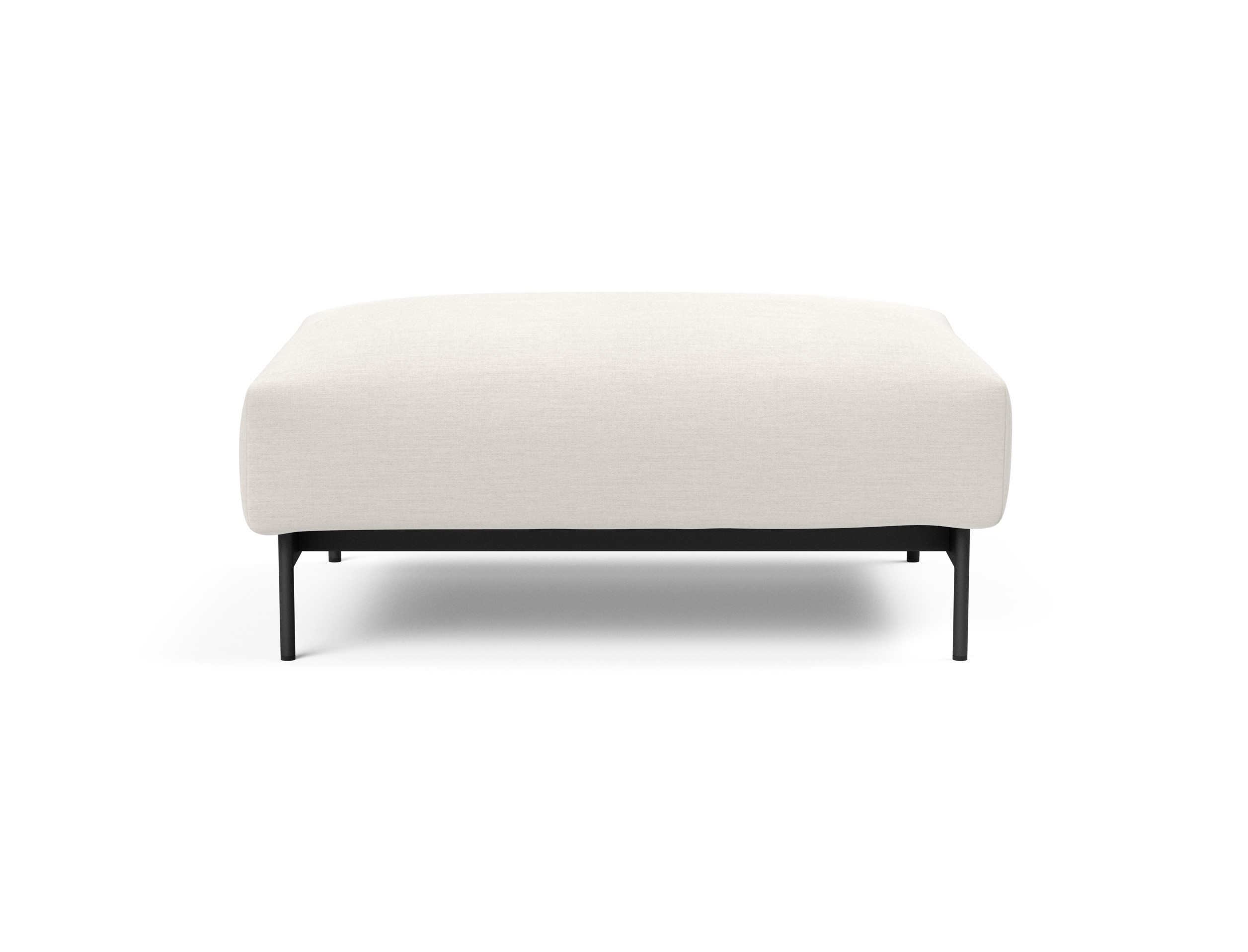 Malloy Fabric Ottoman w/Black Metal Legs