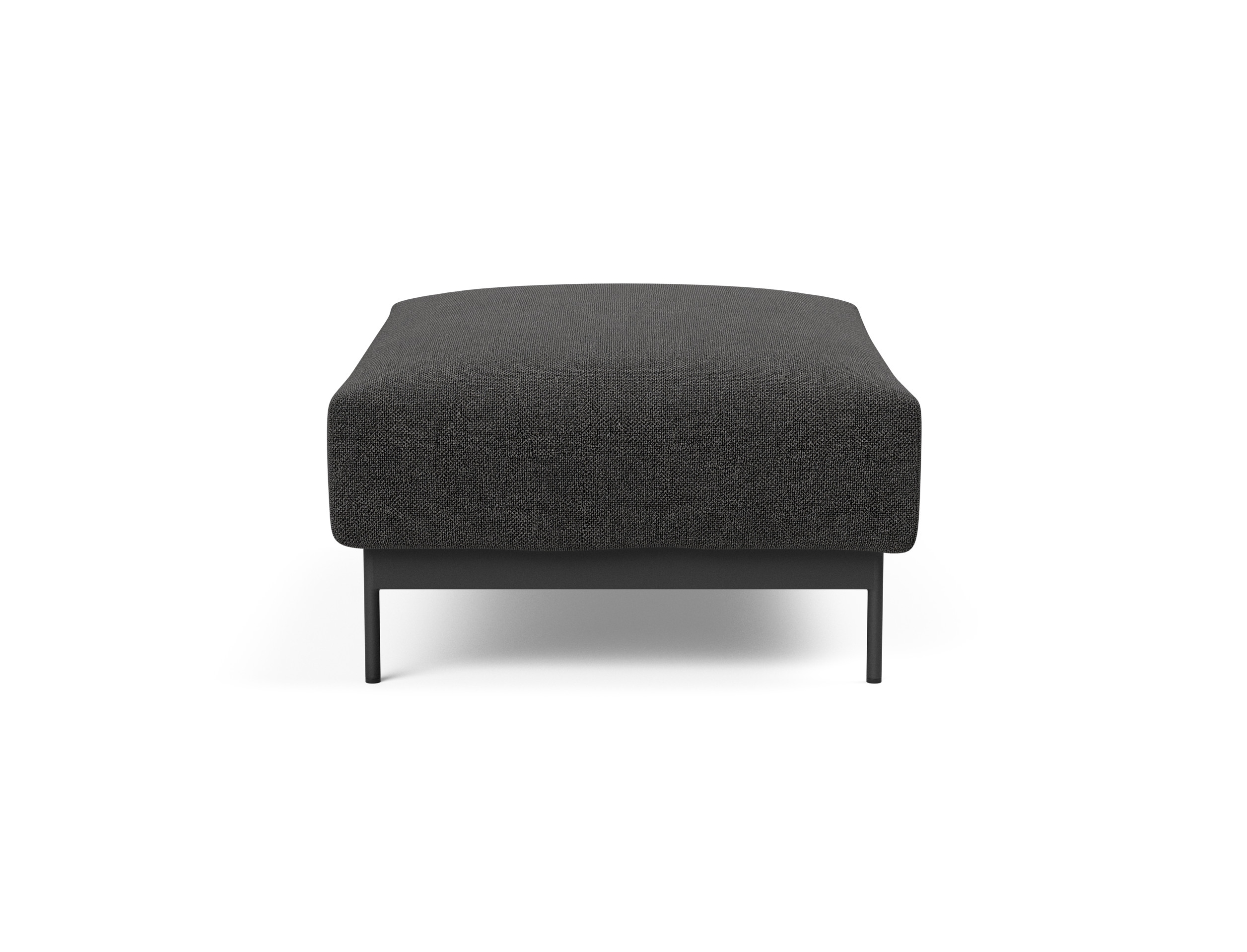 Malloy Fabric Ottoman w/Black Metal Legs