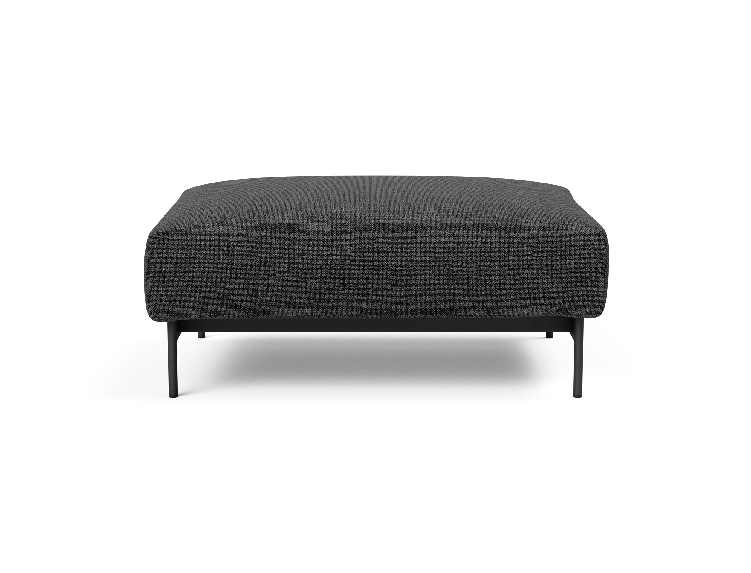 Malloy Fabric Ottoman w/Black Metal Legs