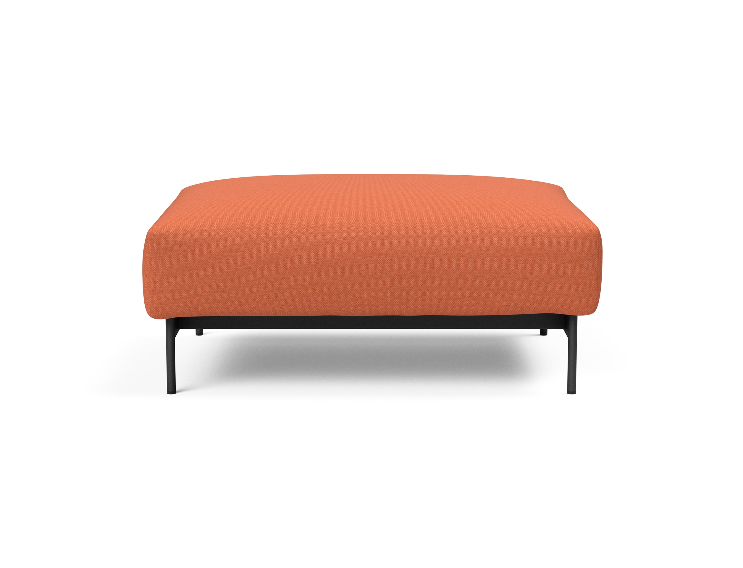 Malloy Fabric Ottoman w/Black Metal Legs