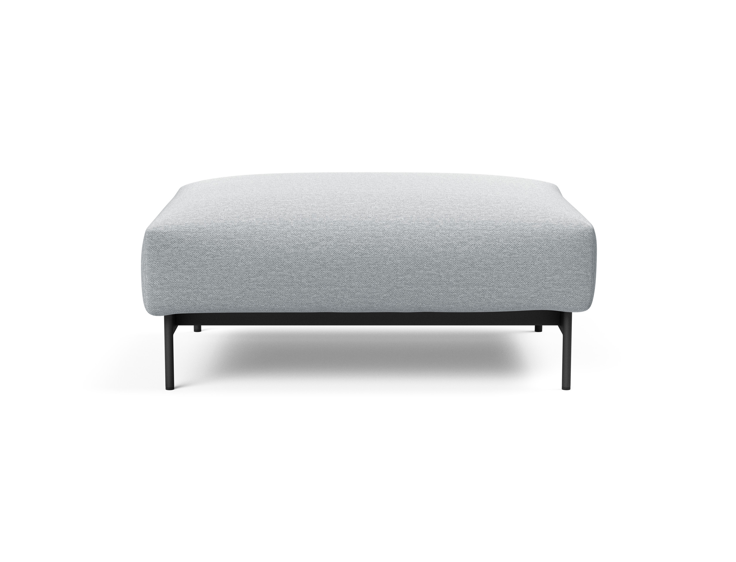 Malloy Fabric Ottoman w/Black Metal Legs