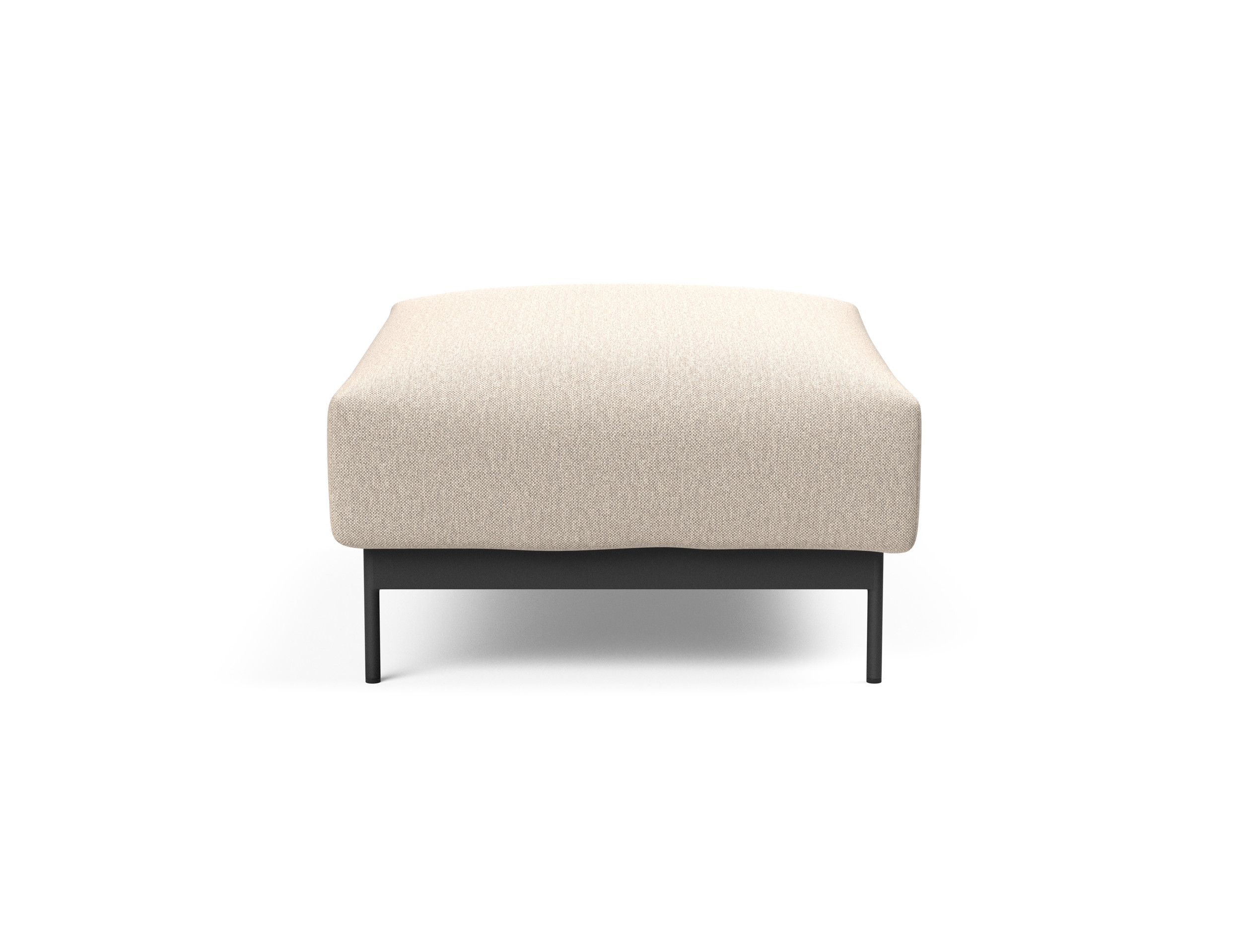 Malloy Fabric Ottoman w/Black Metal Legs