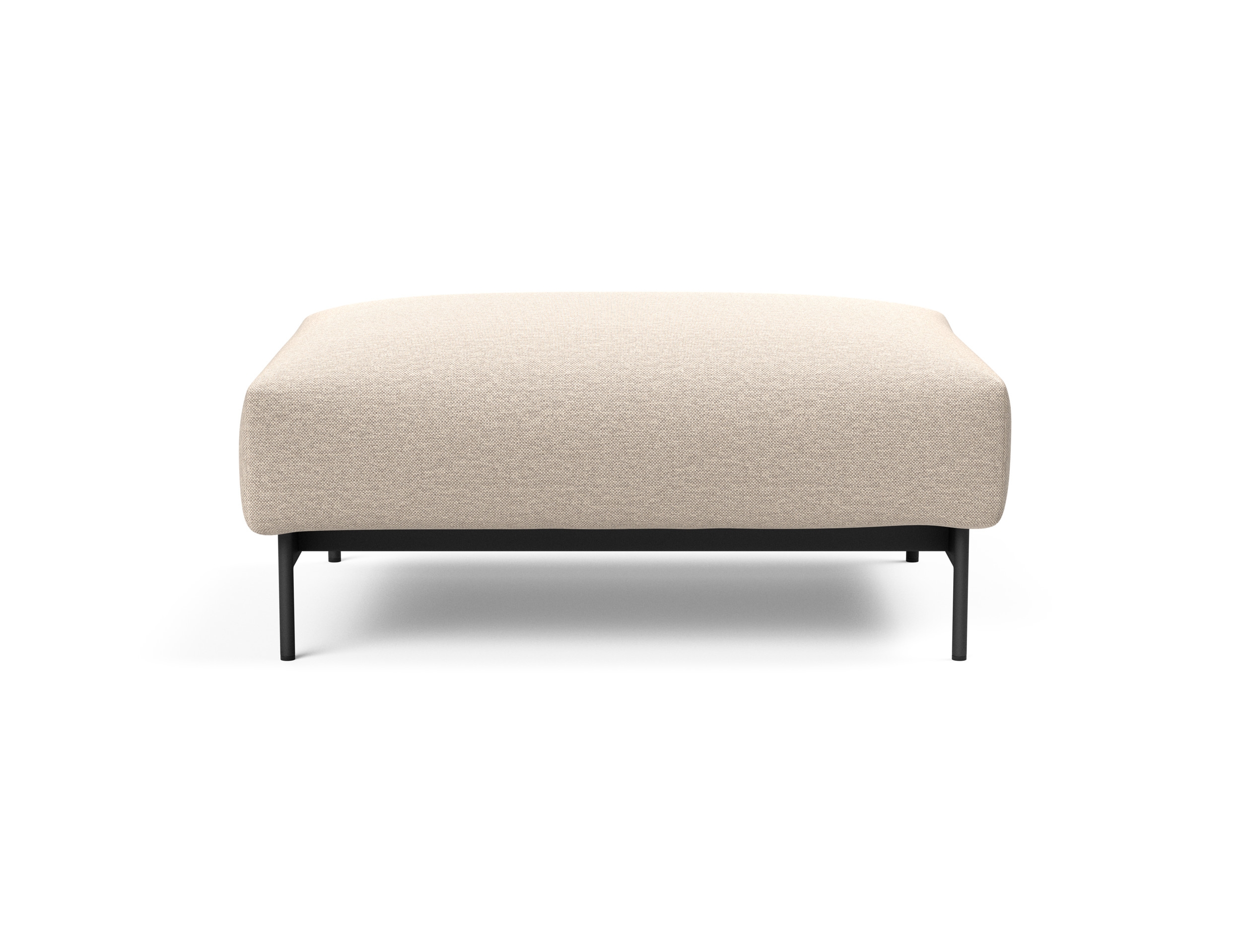 Malloy Fabric Ottoman w/Black Metal Legs