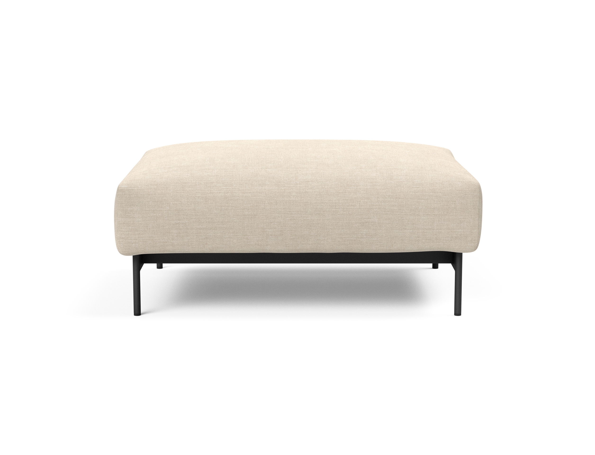 Malloy Fabric Ottoman w/Black Metal Legs
