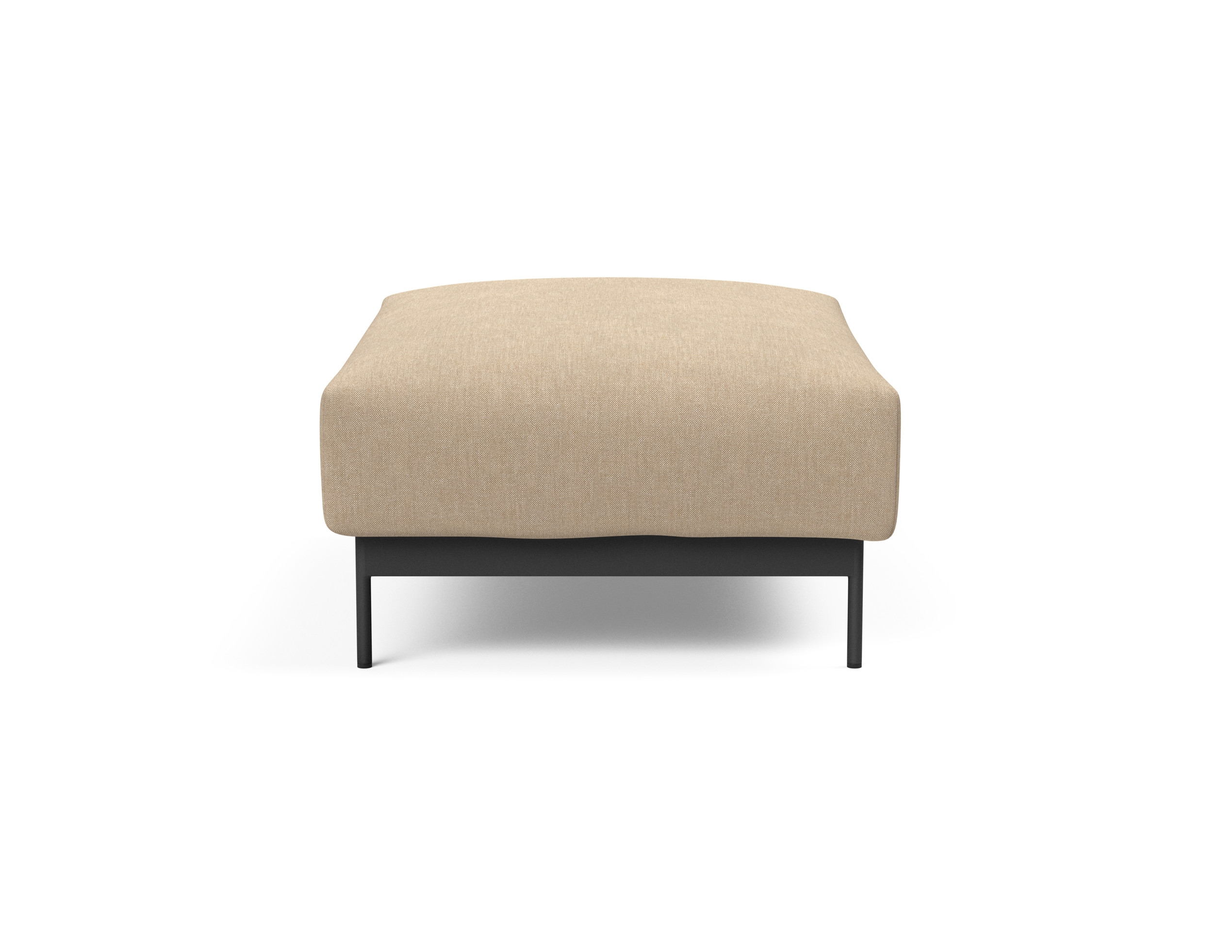 Malloy Fabric Ottoman w/Black Metal Legs