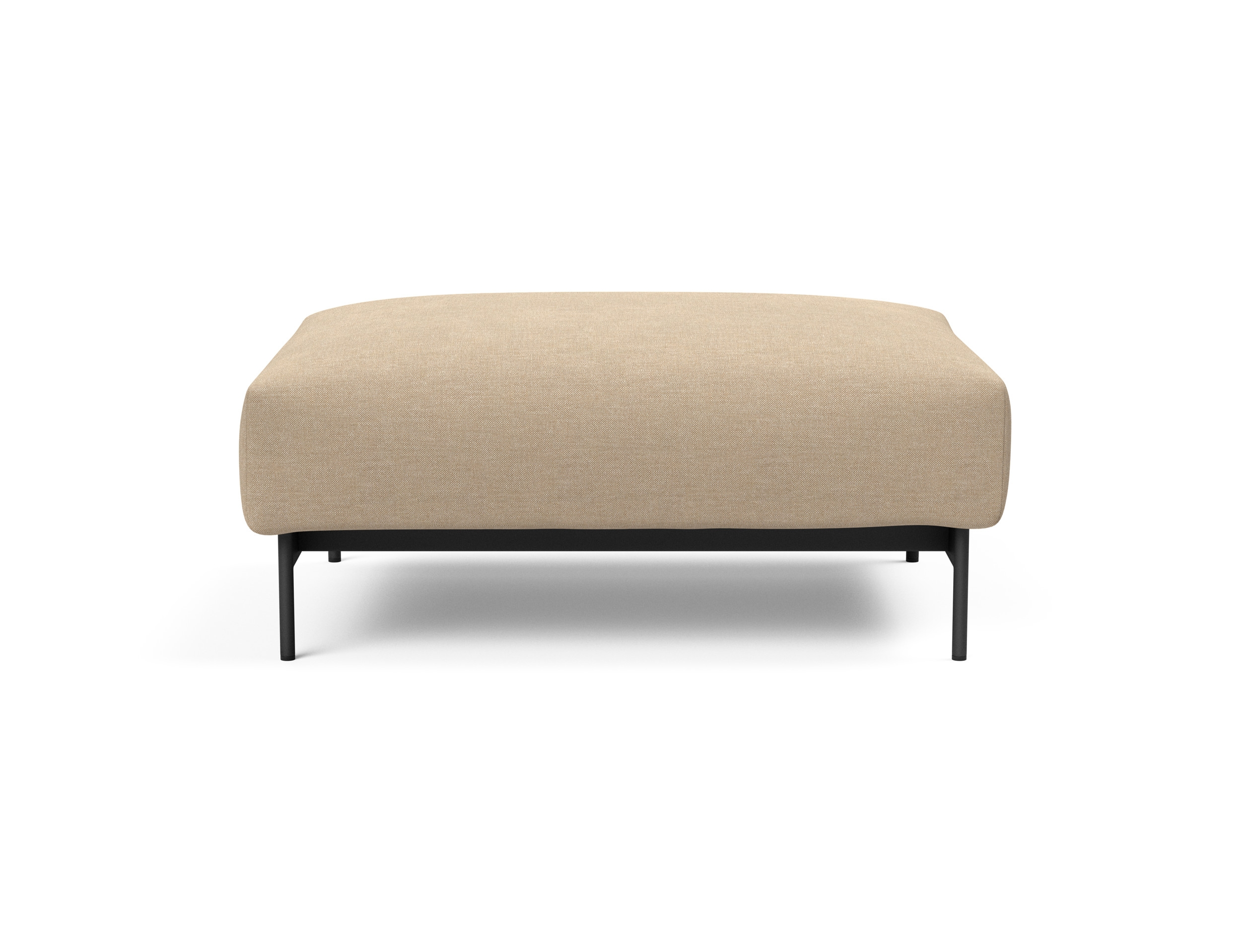 Malloy Fabric Ottoman w/Black Metal Legs