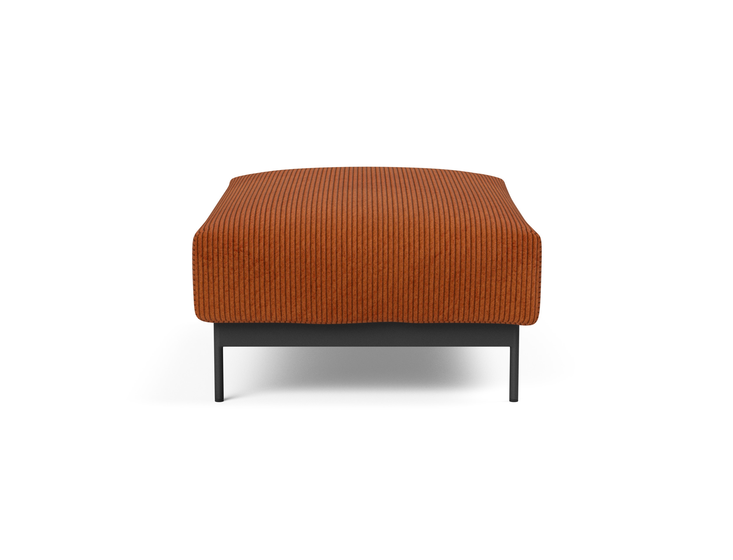 Malloy Fabric Ottoman w/Black Metal Legs