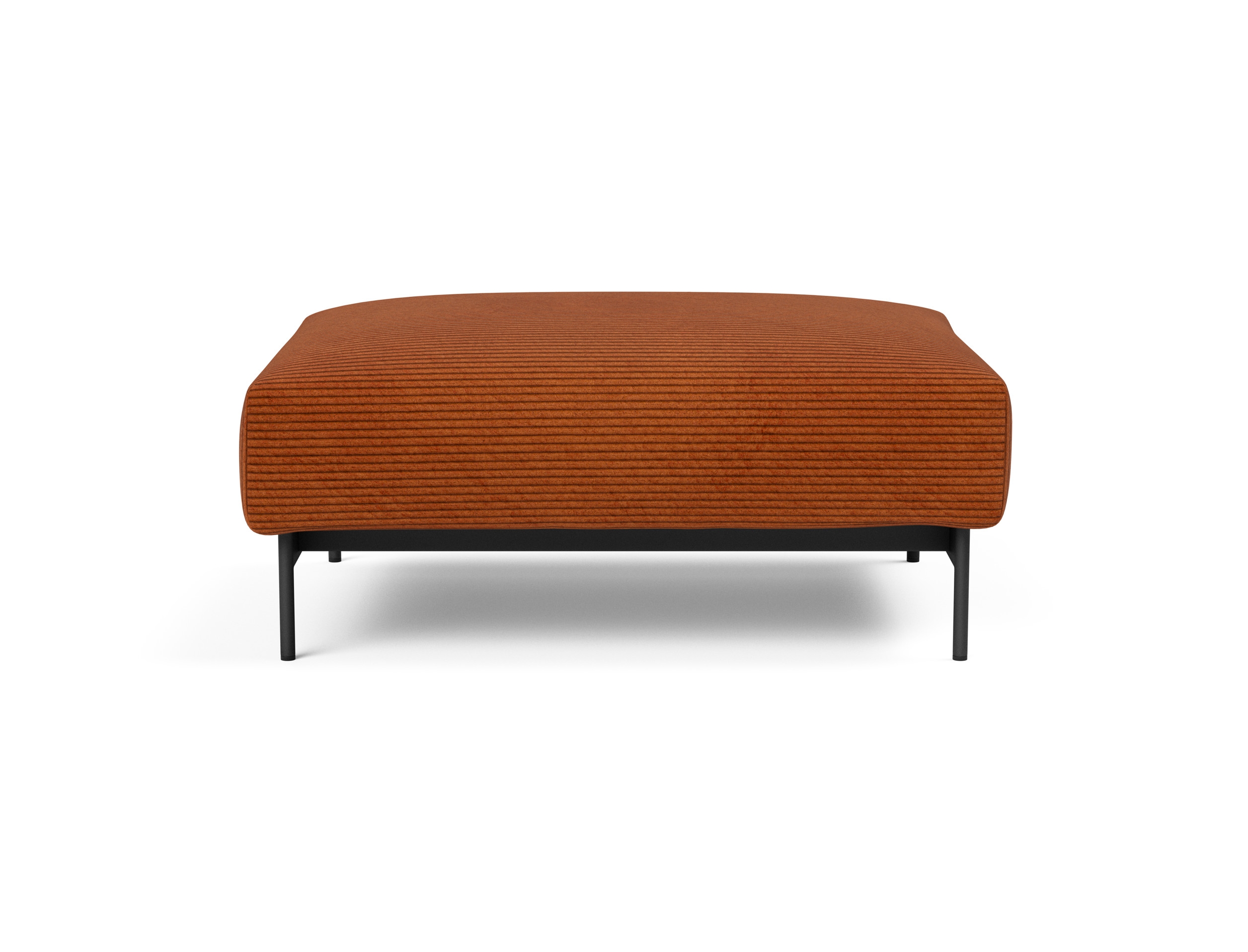 Malloy Fabric Ottoman w/Black Metal Legs