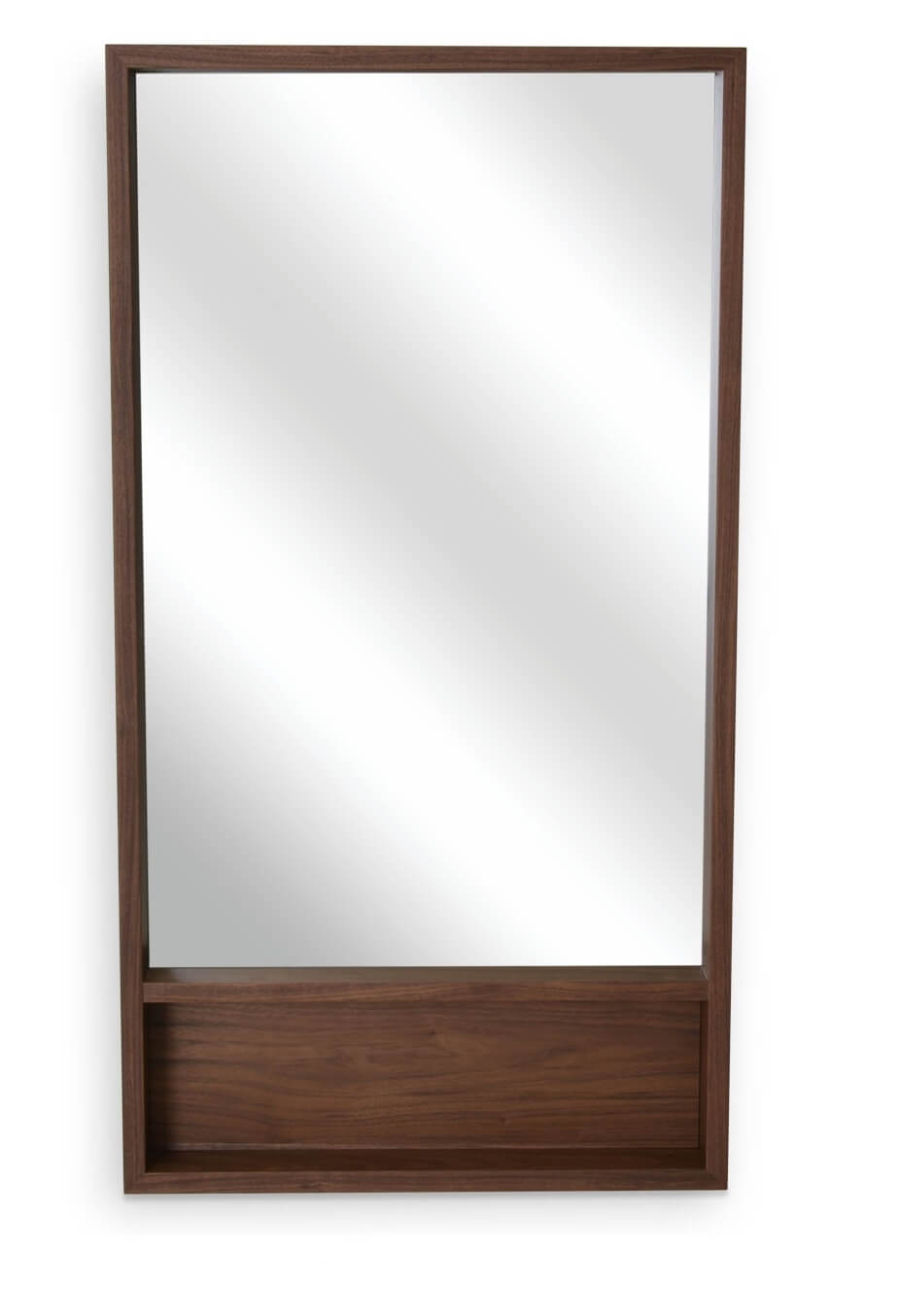 Malta Mirror With Shelf, Walnut by SohoConcept Furniture