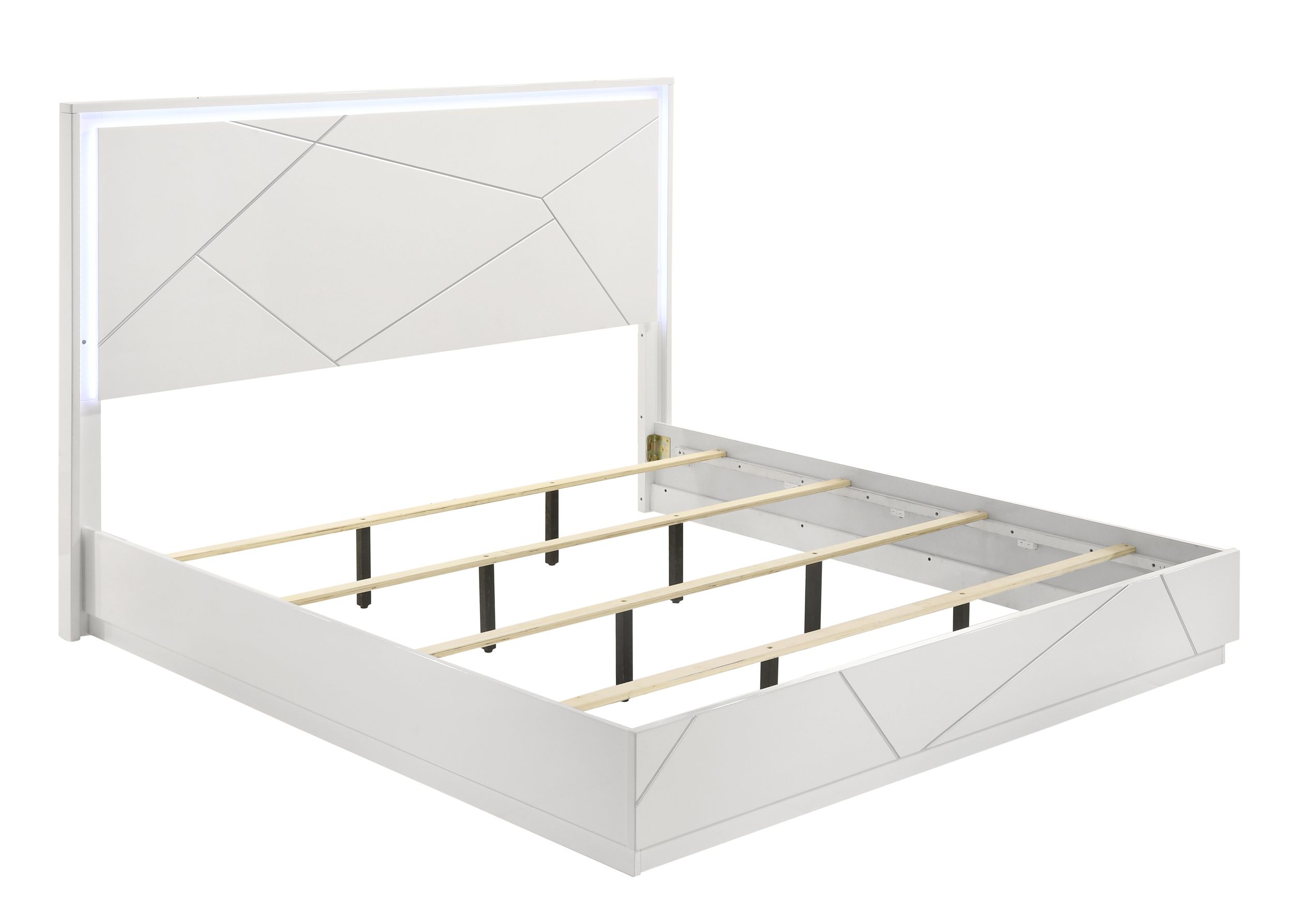 Manhattan Wood Platform Bed w/LED Light