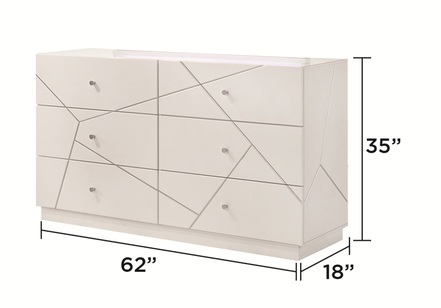 Manhattan Wood Platform Bedroom Set w/LED Light