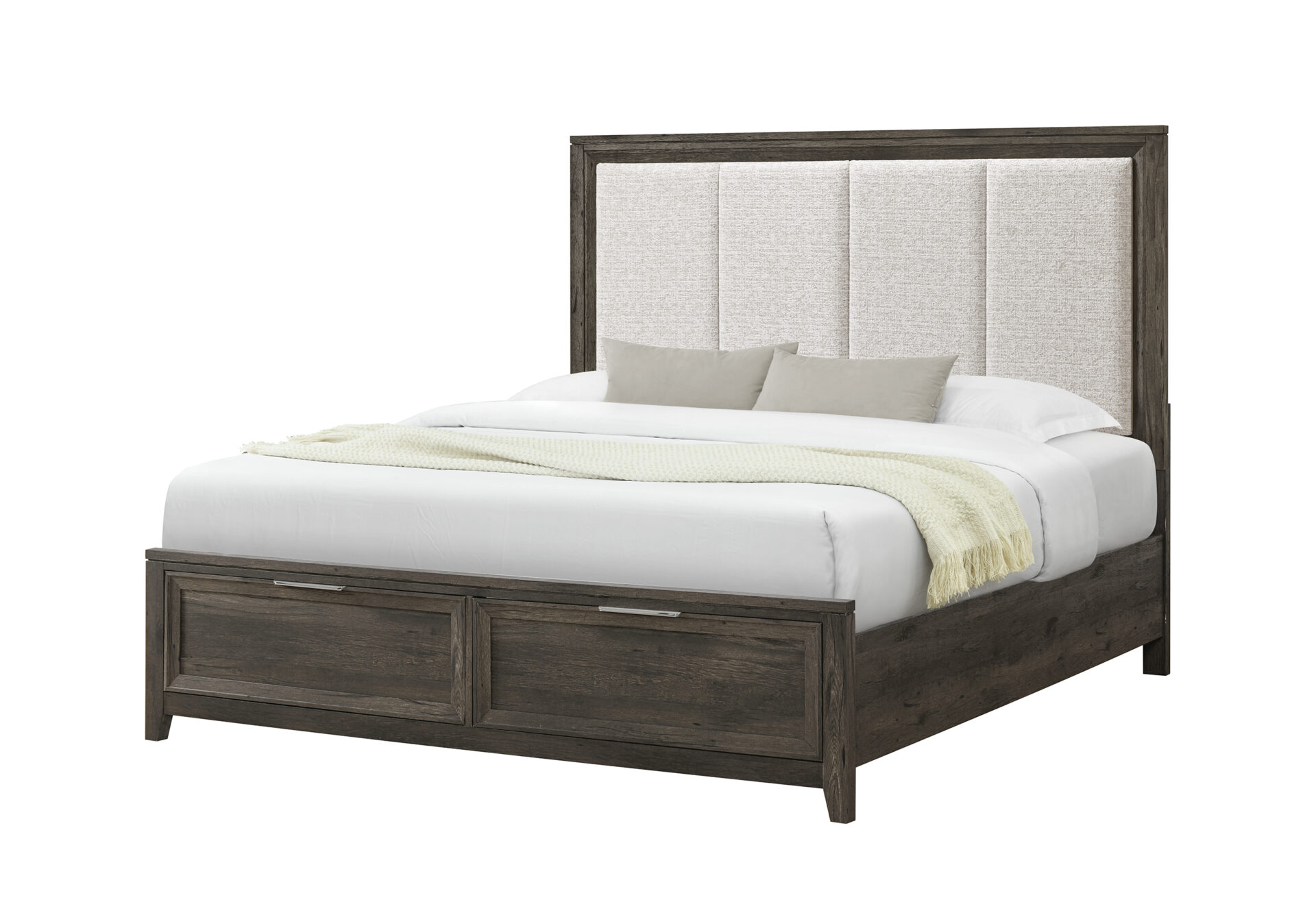 Mariah Storage Panel Bedroom Set with Fabric Headboard