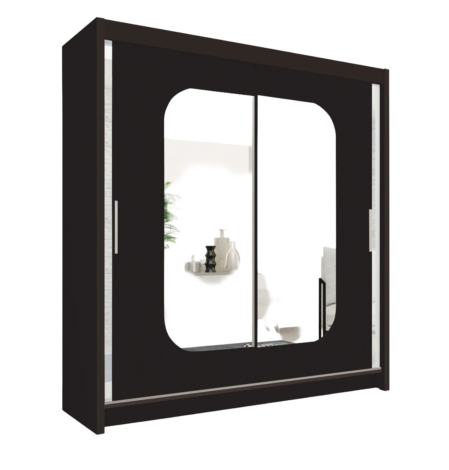 Marika 59-inch 2-Door Wood Wardrobe with Mirror
