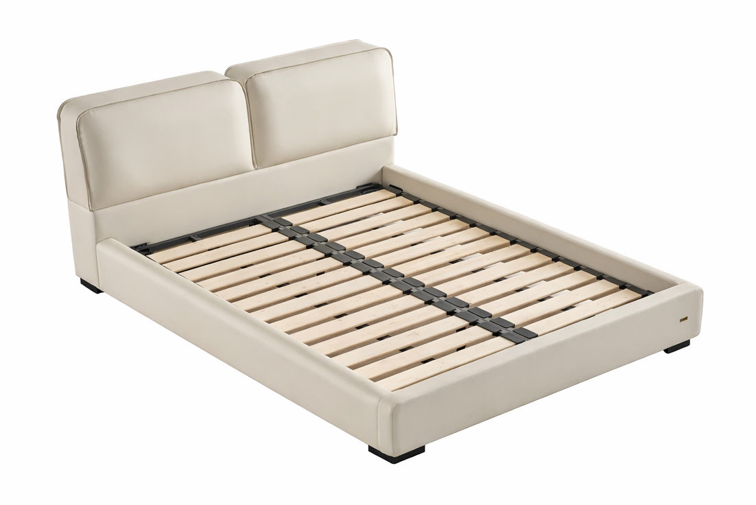 Mason Leather/Faux Leather Queen Platform Bed