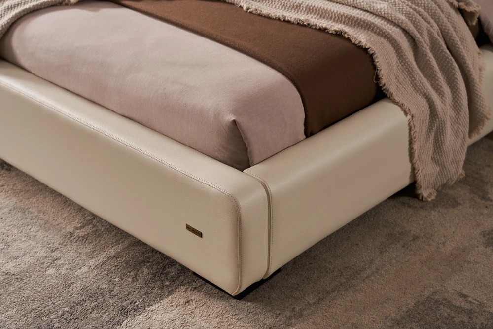 Mason Leather/Faux Leather Queen Platform Bed