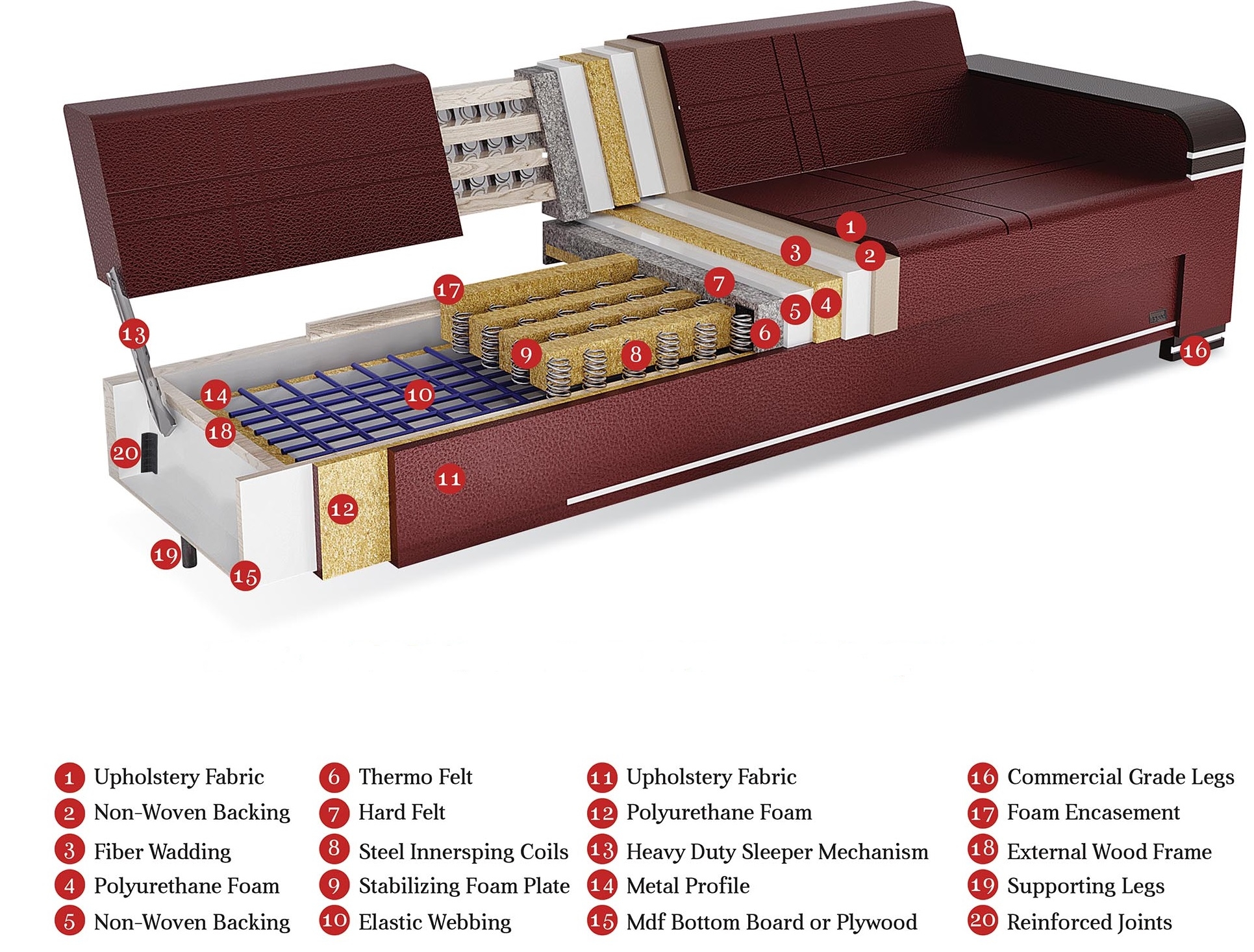 Harlem Bonded Leather Storage Living Room Set