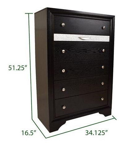 Matrix Black 2pc Bedroom Set with King Drawer