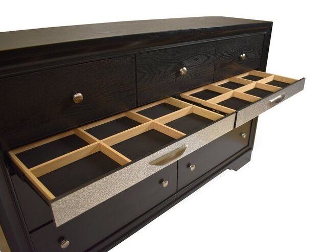 FOA Laren 3-Piece Black Wood Bedroom Set 