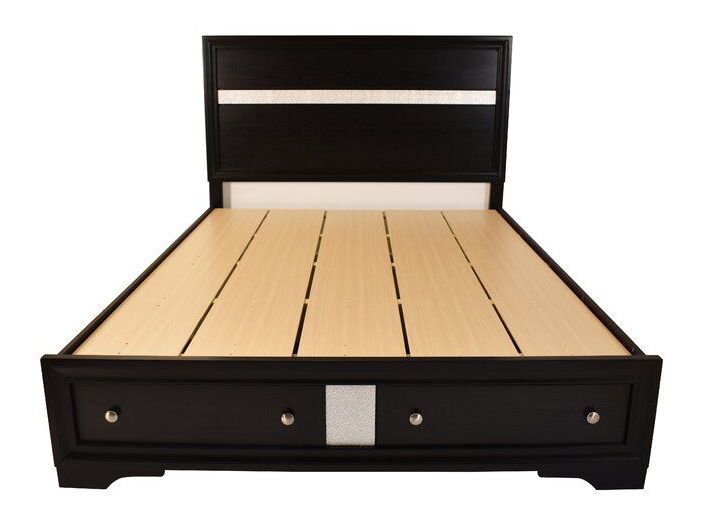 Matrix Wood Veneer King Size Bed with Storage Drawers