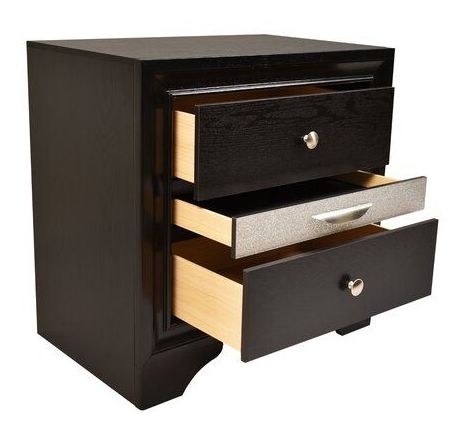 Matrix 2-Drawer Wood Veneer Nightstand
