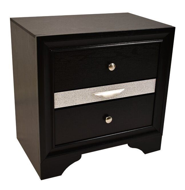 Matrix 2-Drawer Wood Veneer Nightstand