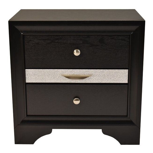 Matrix 2-Drawer Wood Veneer Nightstand
