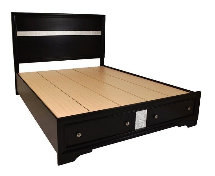 Matrix Wood Veneer Bed with Storage Drawers