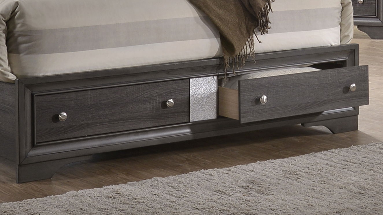 Matrix Wood Veneer Bed with Storage Drawers