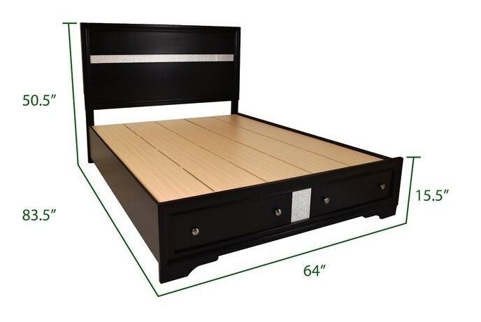 Matrix Wood Veneer Bed with Storage Drawers