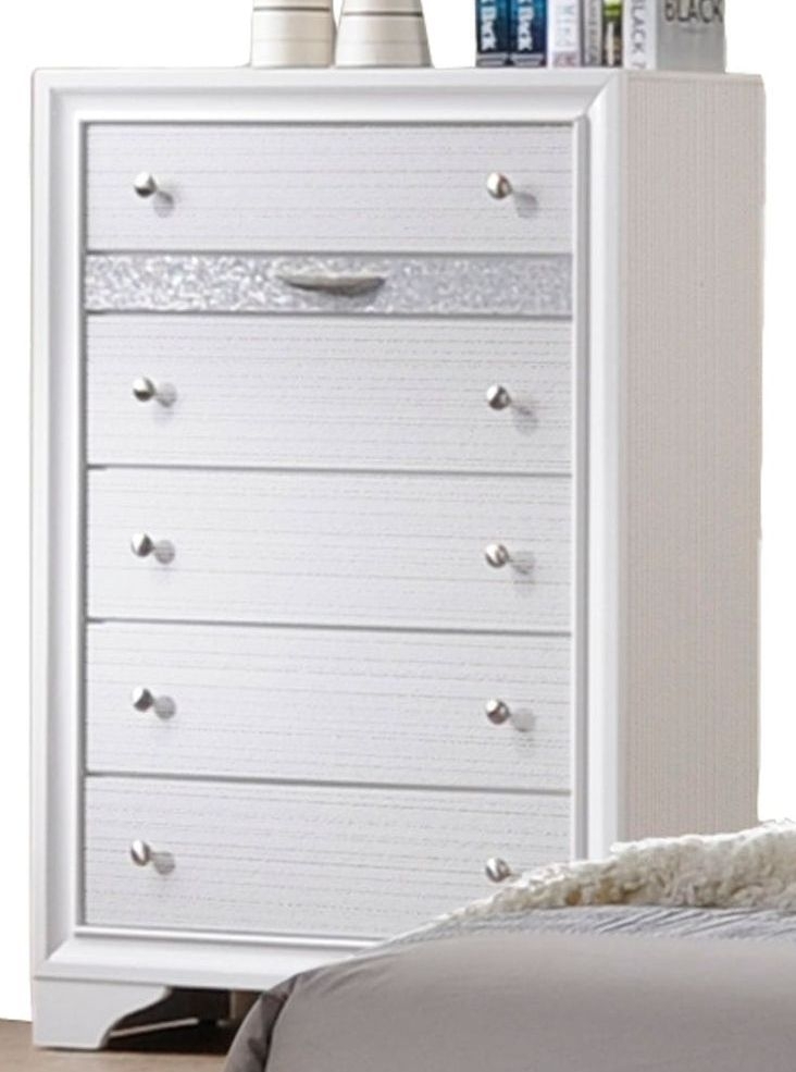 ACME Naima Wood 6-Drawers Bedroom Chest in White