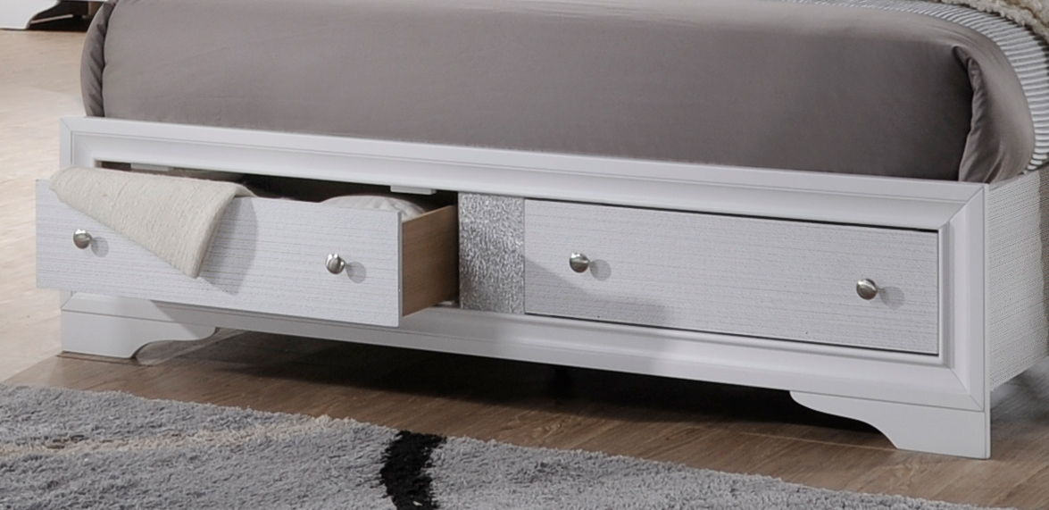 Matrix Wood Veneer King Size Bed with Storage Drawers