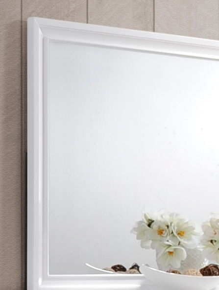 Naima Wood Frame Bedroom Mirror In White