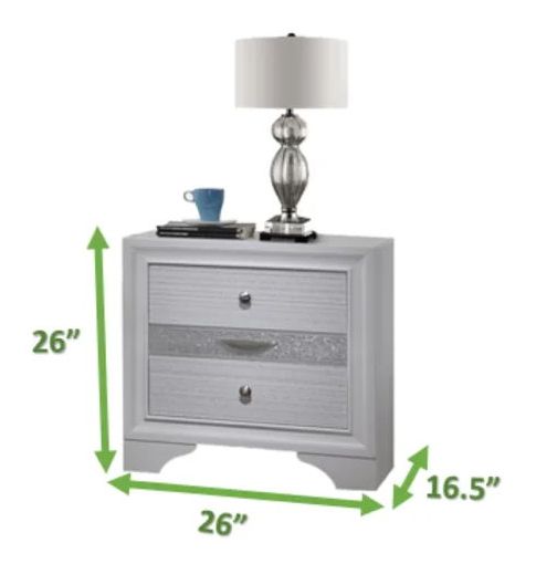 Matrix 2-Drawer Wood Veneer Nightstand
