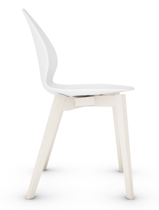Basil Polypropylene/Leather/Wood Dining Chair