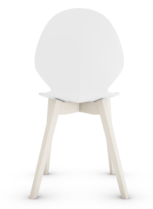 Calligaris Basil PP/Wood Dining Chair, Matt Optic White/Bleached Beech