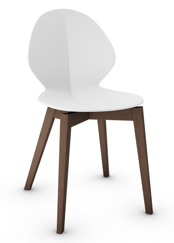 Basil Polypropylene/Leather/Wood Dining Chair