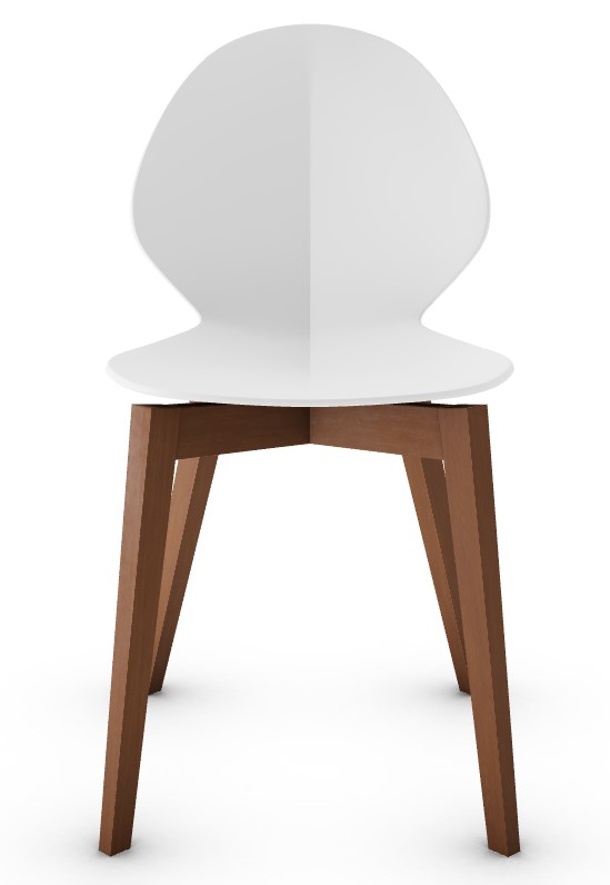 Basil Polypropylene/Leather/Wood Dining Chair