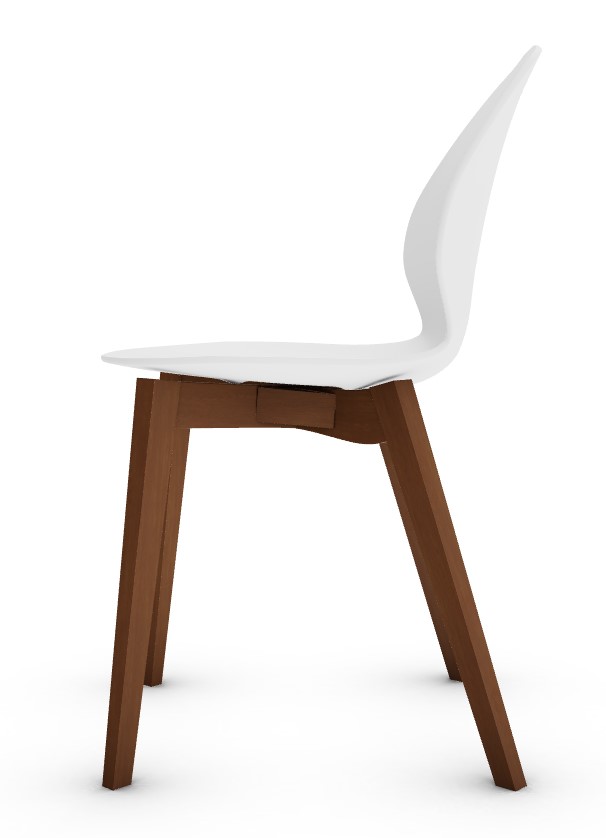 Basil Polypropylene/Leather/Wood Dining Chair
