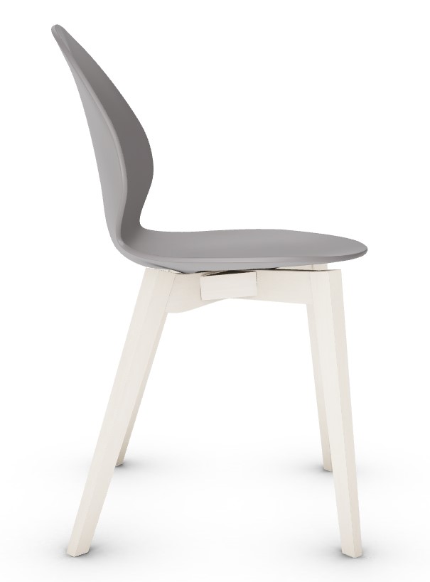 Basil Polypropylene/Leather/Wood Dining Chair