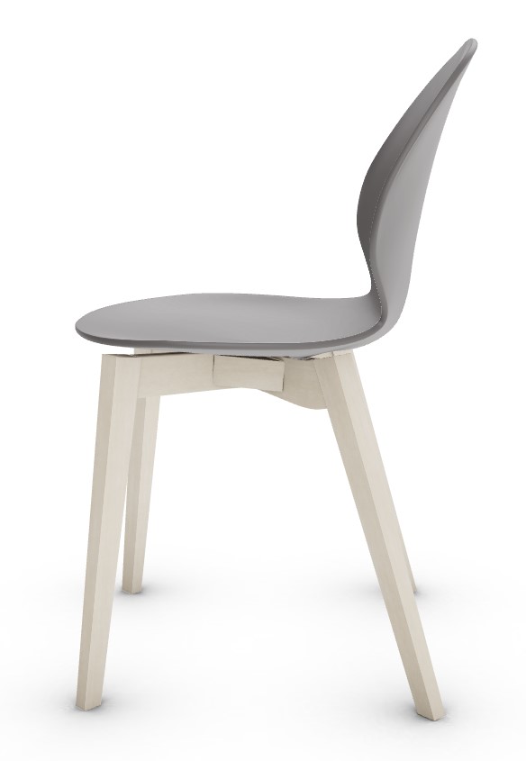Basil Polypropylene/Leather/Wood Dining Chair