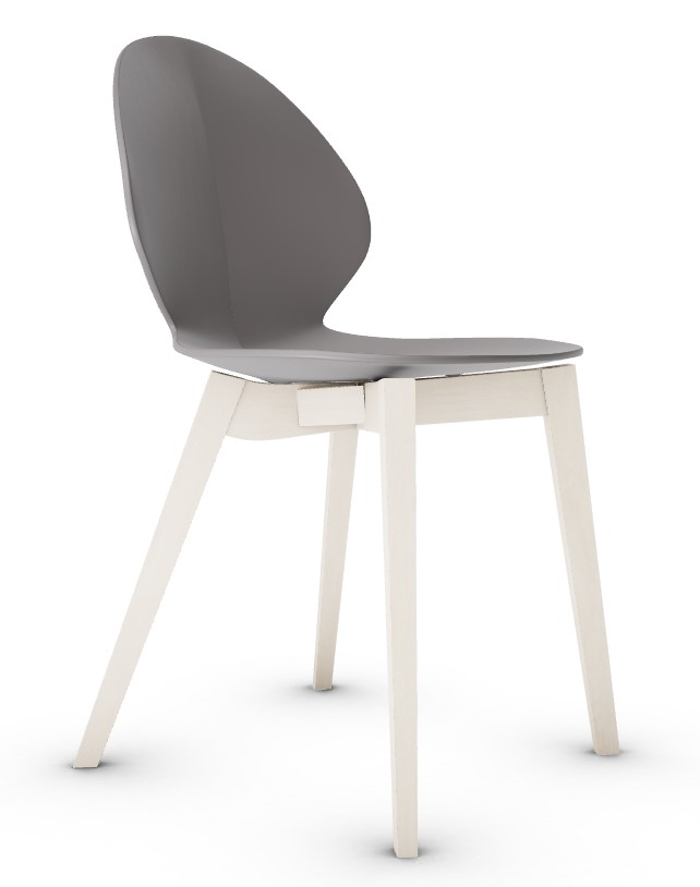Basil Polypropylene/Leather/Wood Dining Chair