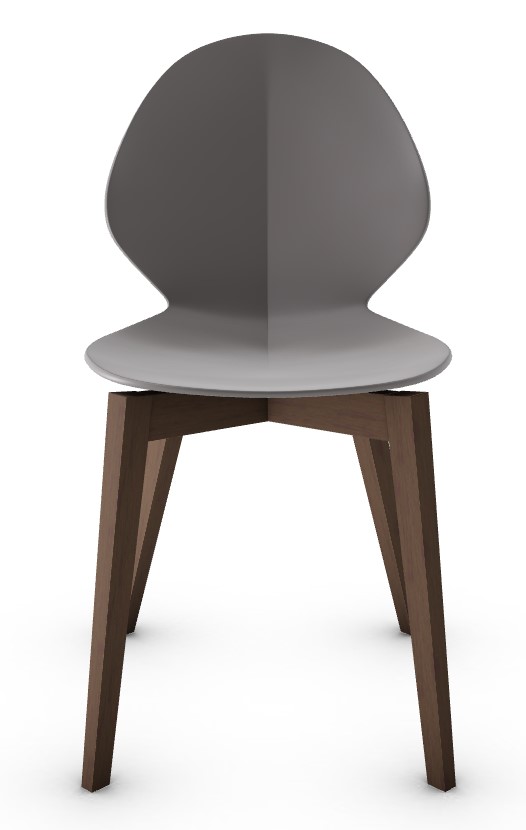 Basil Polypropylene/Leather/Wood Dining Chair