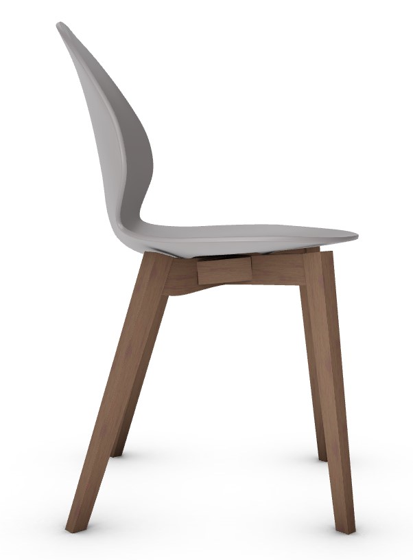 Basil Polypropylene/Leather/Wood Dining Chair
