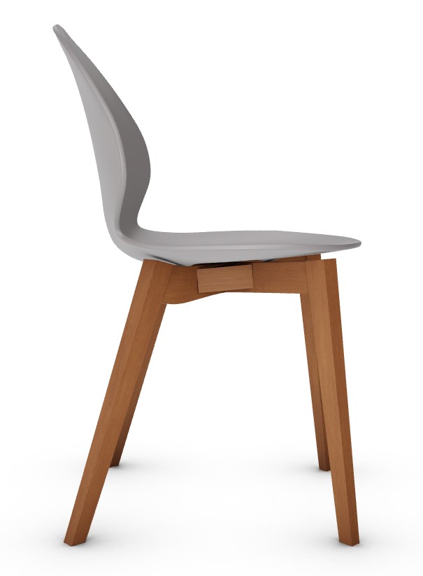 Basil Polypropylene/Leather/Wood Dining Chair
