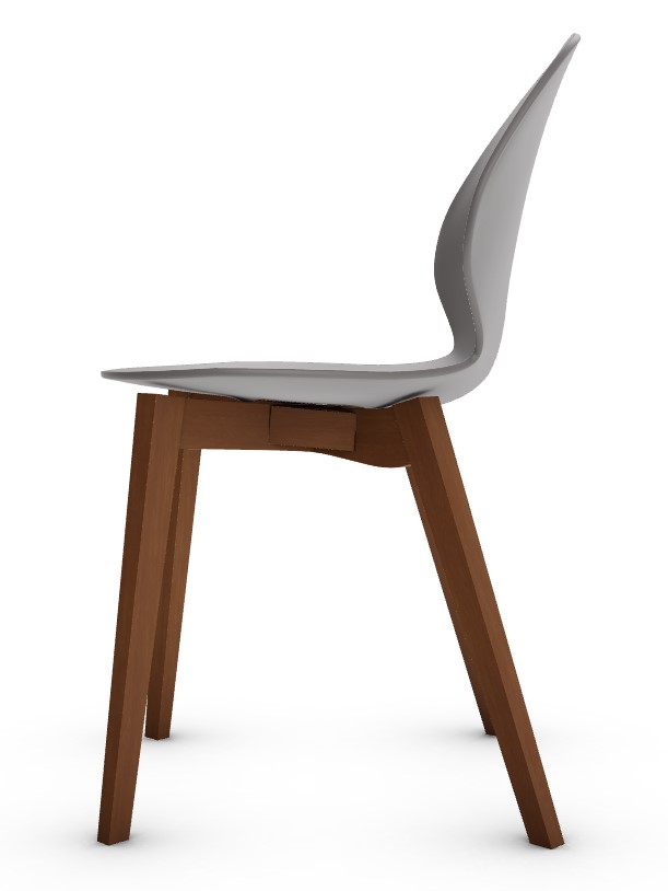 Basil Polypropylene/Leather/Wood Dining Chair