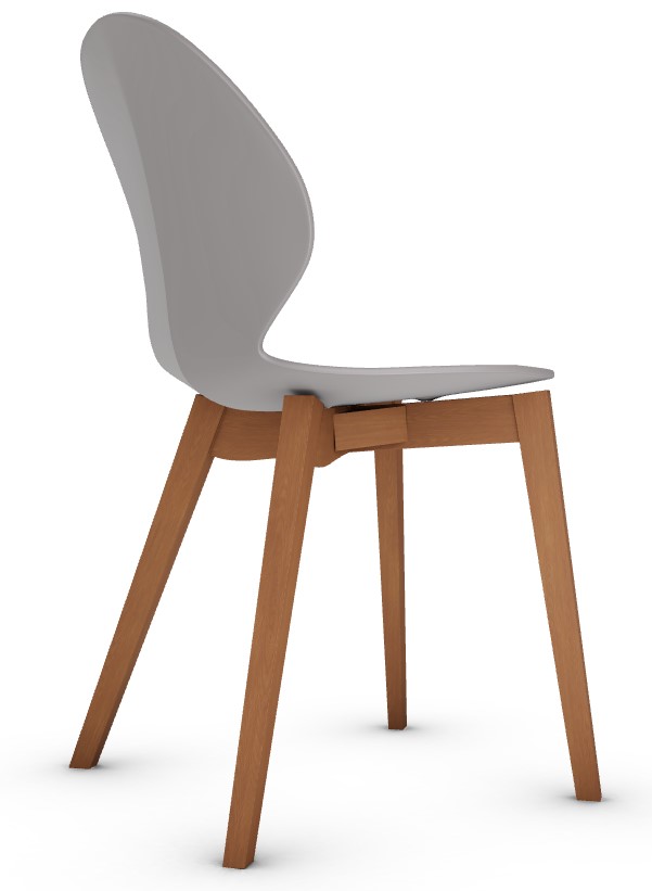 Basil Polypropylene/Leather/Wood Dining Chair